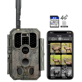 Blazevideo 390GA Red 4G LTE Cellular Trail Camera 48MP 1296P Night Vision Motion Activated No Glow Waterproof